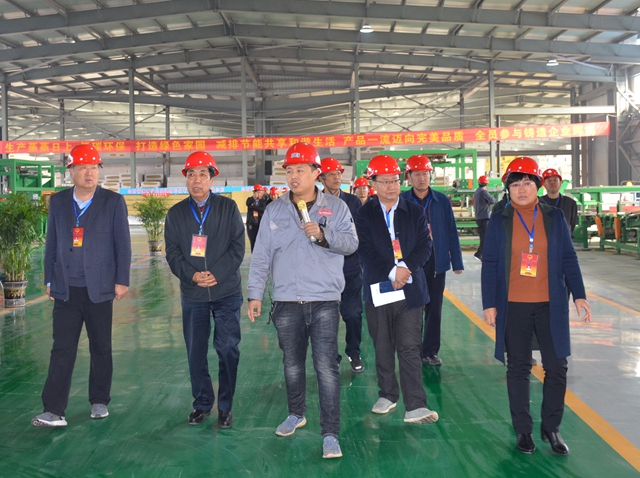 视察组一行在长田建材科技有限公司察看玄武岩纤维岩棉现代化生产车间.JPG